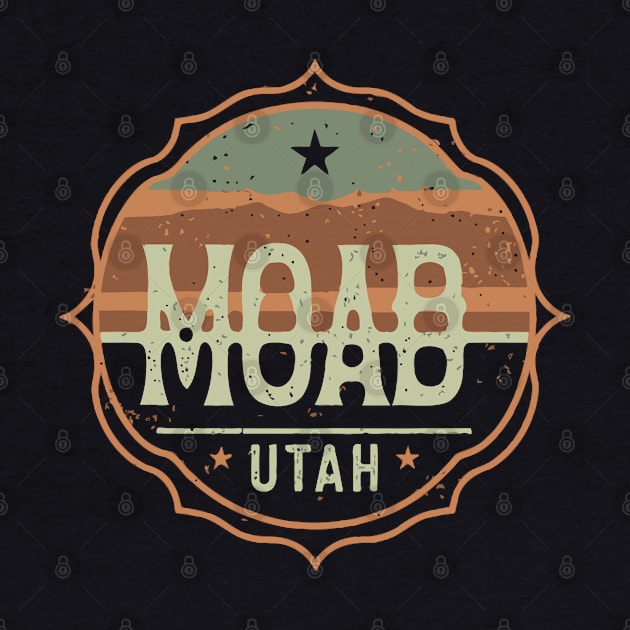 Moab Utah Vintage Retro Badge by Trendsdk